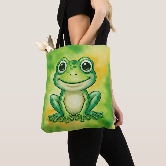 Grüner süßer Frosch Tasche (Von Nahem)