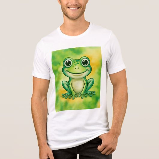 Grüner süßer Frosch Tri-Blend Shirt (Vorderseite)