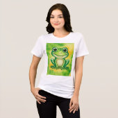 Grüner süßer Frosch Tri-Blend Shirt (Vorderseite voll)
