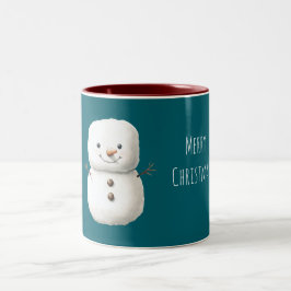 Grüner süßer Weihnachts-Schneemann Zweifarbige Tasse