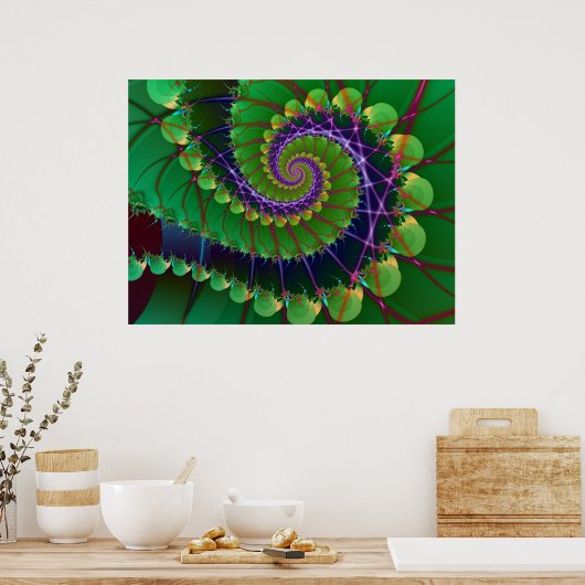 Grüner Swirl Poster (Küche)