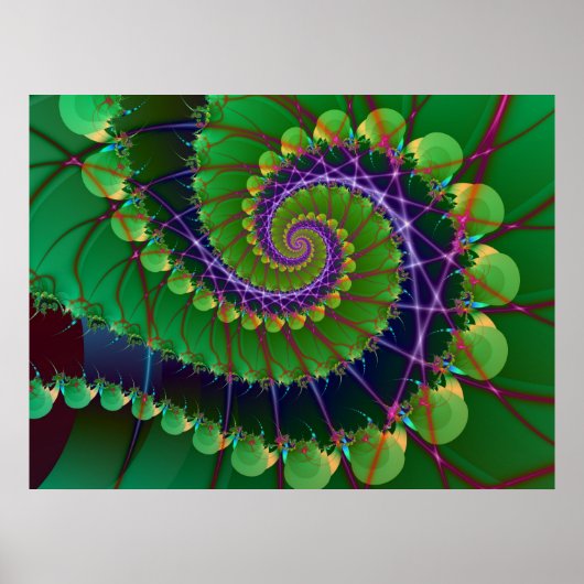 Grüner Swirl Poster (Vorne)