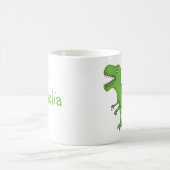 Grüner T-Rex Dinosaurier+Personifizieren Sie den Kaffeetasse (Mittel)