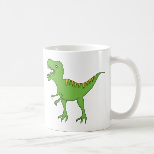 Grüner T-Rex Dinosaurier+Personifizieren Sie den Kaffeetasse (Rechts)