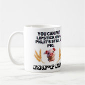 Grüner T - Shirt (Basic Green): Man kann Lipstick  Kaffeetasse (Links)