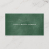 Grüner Tafel-Lehrer-Tutor Visitenkarte (Rückseite)