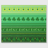 Grüner Tag St. Patricks des Kleeblatt-| Geschenkpapier (Flach)