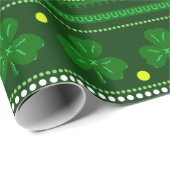 Grüner Tag St. Patricks des Kleeblatt-| Geschenkpapier (Rolleneckpunkt)