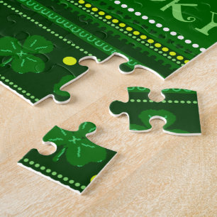 Grüner Tag St. Patricks des Kleeblatt-  Puzzle