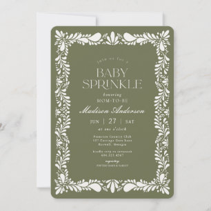 Grüner Talavera-Fliese Spanisches Fiesta-Baby-Pude Einladung