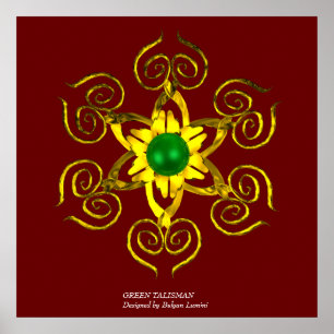 GRÜNER TALISMAN,rot Poster