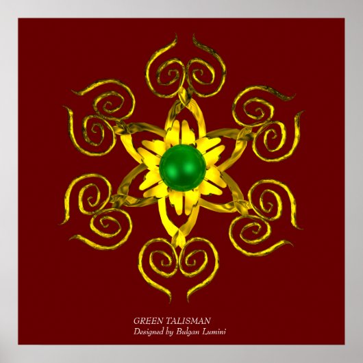 GRÜNER TALISMAN,rot Poster (Vorne)