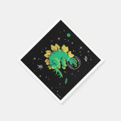 Grüner Tan Stegosaurus Dinos im Weltraum Serviette (Ecke)