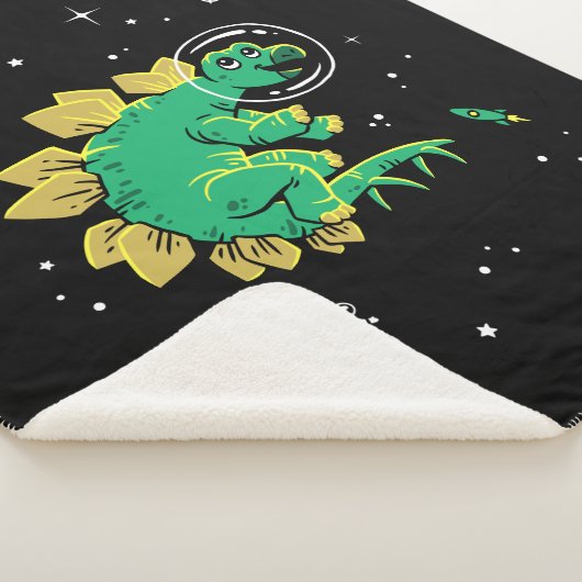 Grüner Tan Stegosaurus Dinos im Weltraum Sherpadecke (3/4)