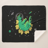 Grüner Tan Stegosaurus Dinos im Weltraum Sherpadecke (Vorderseite (Horizontal))