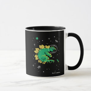 Grüner Tan Stegosaurus Dinos im Weltraum Tasse