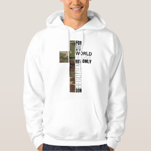 Grüner Tarndruck Christliches Kreuz Männer John Hoodie