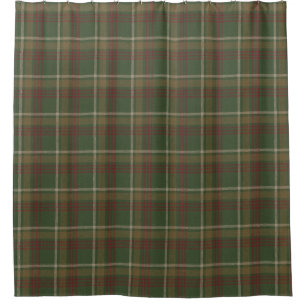 Grüner Tartan im Herbst Kariert Duschvorhang