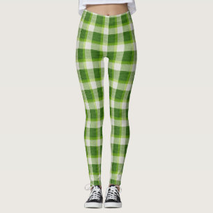 Grüner Tartan Kariert Leggings