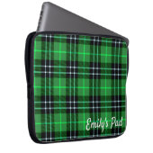 Grüner Tartan Kariert mit Namen Laptopschutzhülle (Vorne Rechts)