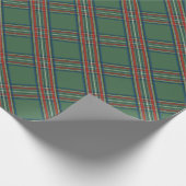 Grüner Tartan-karierter Feiertag Geschenkpapier (Ecke)