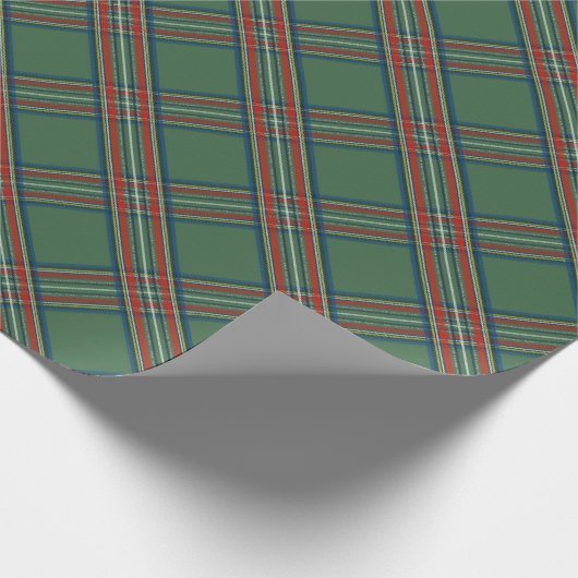 Grüner Tartan-karierter Feiertag Geschenkpapier (Ecke)