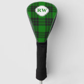 Grüner Tartan-Karo-Monogramm Golf Headcover (Vorderseite)