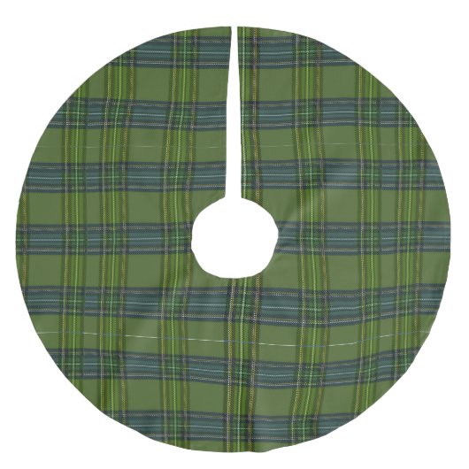 Grüner Tartan - Weihnachtsbaum-Rock Polyester Weihnachtsbaumdecke (Vorderseite)