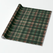 Grüner Tartan-Weihnachtskranz Geschenkpapier (Ungerollt)