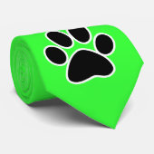 Grüner Tatzen-Druck Krawatte (Gerollt)