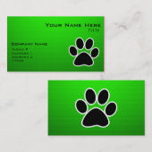 Grüner Tatzen-Druck Visitenkarte (Vorne/Hinten)