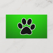 Grüner Tatzen-Druck Visitenkarte (Rückseite)