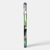 Grüner Teal-Blatt-Glasmalerei-Handyhülle Case-Mate iPhone Hülle (Rückseite / Links)