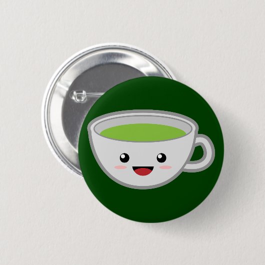 Grüner Tee Button (Vorne & Hinten)