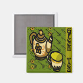 Grüner Tee Magnet (Vorderseite/Rückseite)