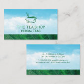 Grüner Tee | Wolken und Blätter Visitenkarte (Vorne/Hinten)