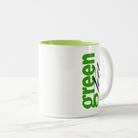Grüner Tee Zweifarbige Tasse (VorderseiteRechts)