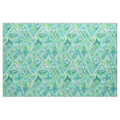 Grüner TEMPEL STAMMES- Boho schickes Ikat Aquarell Stoff (Yard (91,4 cm))