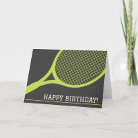 Grüner Tennisschläger zum grauen Geburtstag