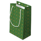 Grüner Teppich Kleine Geschenktüte (Rückseite Schrägansicht)