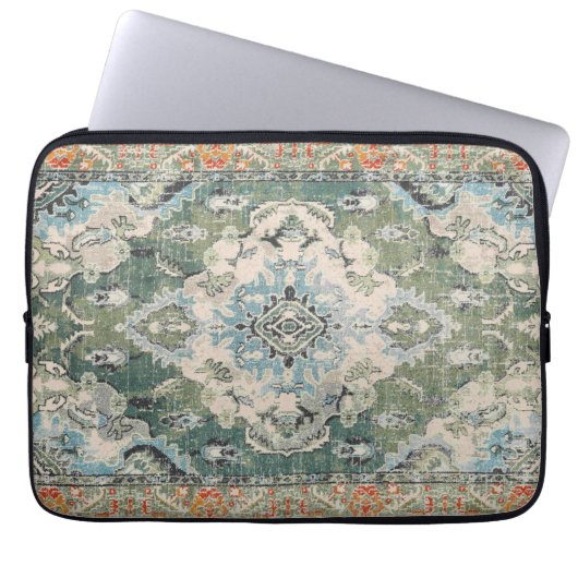 Grüner Teppich Laptopschutzhülle (Vorderseite)