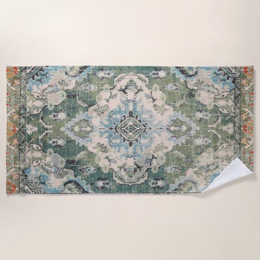 Grüner Teppich Strandtuch (Vorderseite)