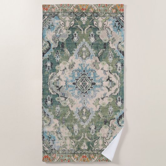 Grüner Teppich Strandtuch (Vorderseite)