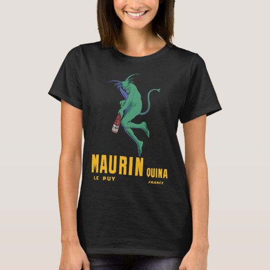 Grüner Teufel mit Wein T-Shirt (Vorderseite)