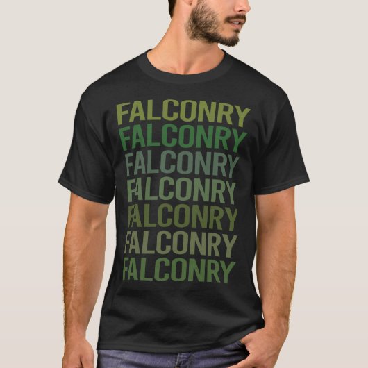 Grüner Text Falcony Falconer T-Shirt (Vorderseite)