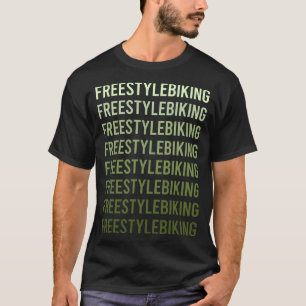 Grüner Text Freestyle-Biking-Biker T-Shirt