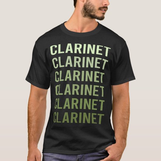 Grüner Text Klarinette T-Shirt (Vorderseite)