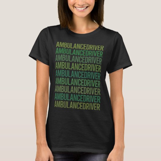 Grüner Text - Krankenwagen T-Shirt (Vorderseite)