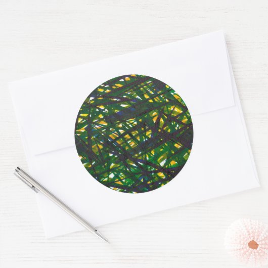 Grüner Thicket II Runder Aufkleber (Umschlag)