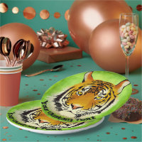 Grüner Tiger-Papier-Teller Pappteller
